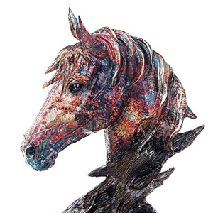 Multi Color Horse Face Sculpture