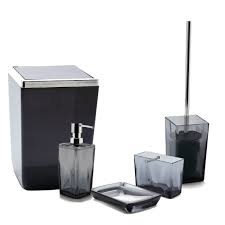 Biga Transparent Black Bathroom Set