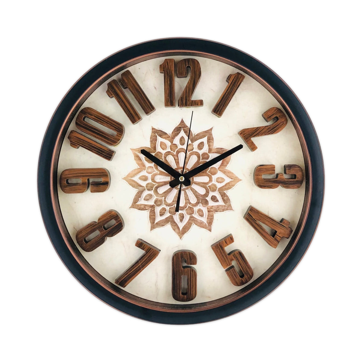 Wooden Texture Border Wall Clock