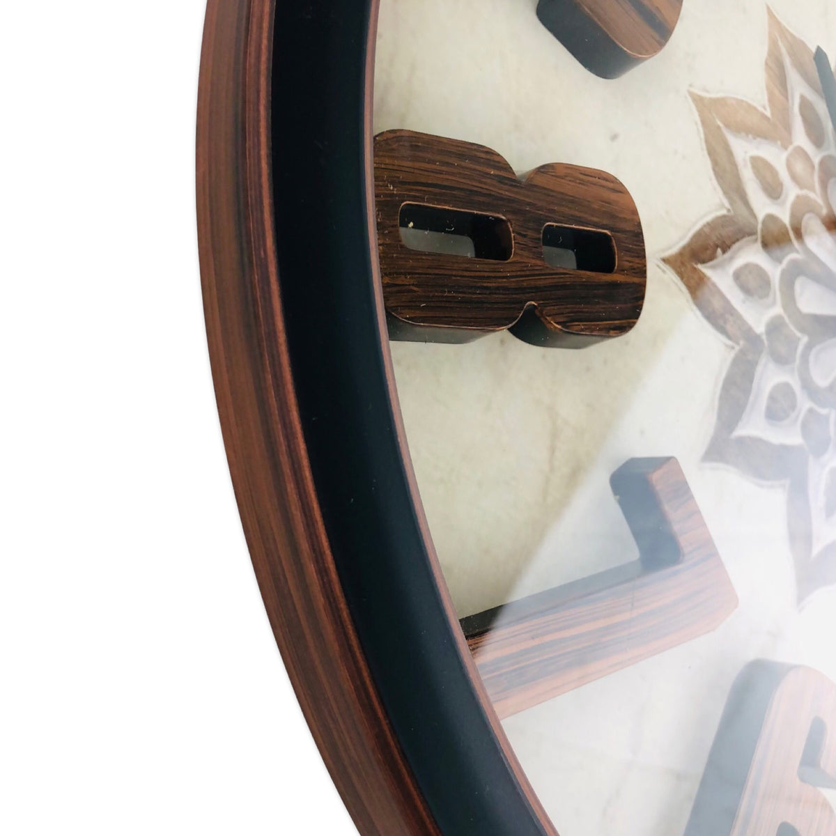 Wooden Texture Border Wall Clock