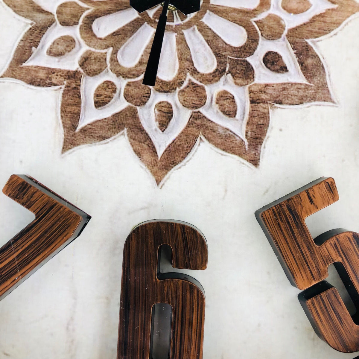 Wooden Texture Border Wall Clock