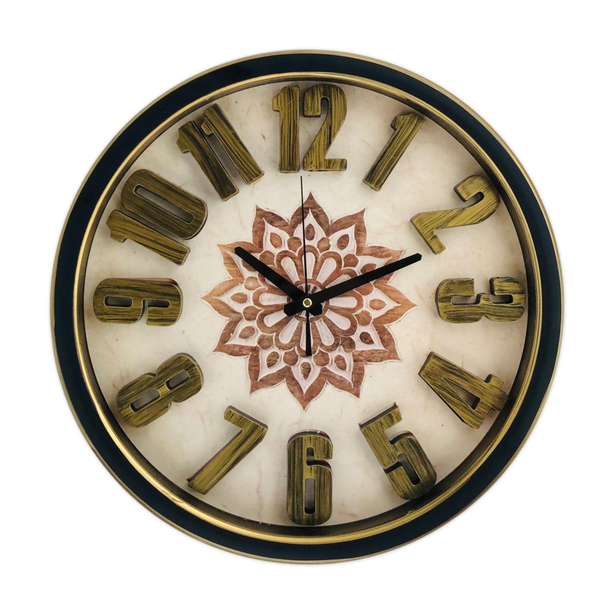 Gold & Black Border Wall Clock