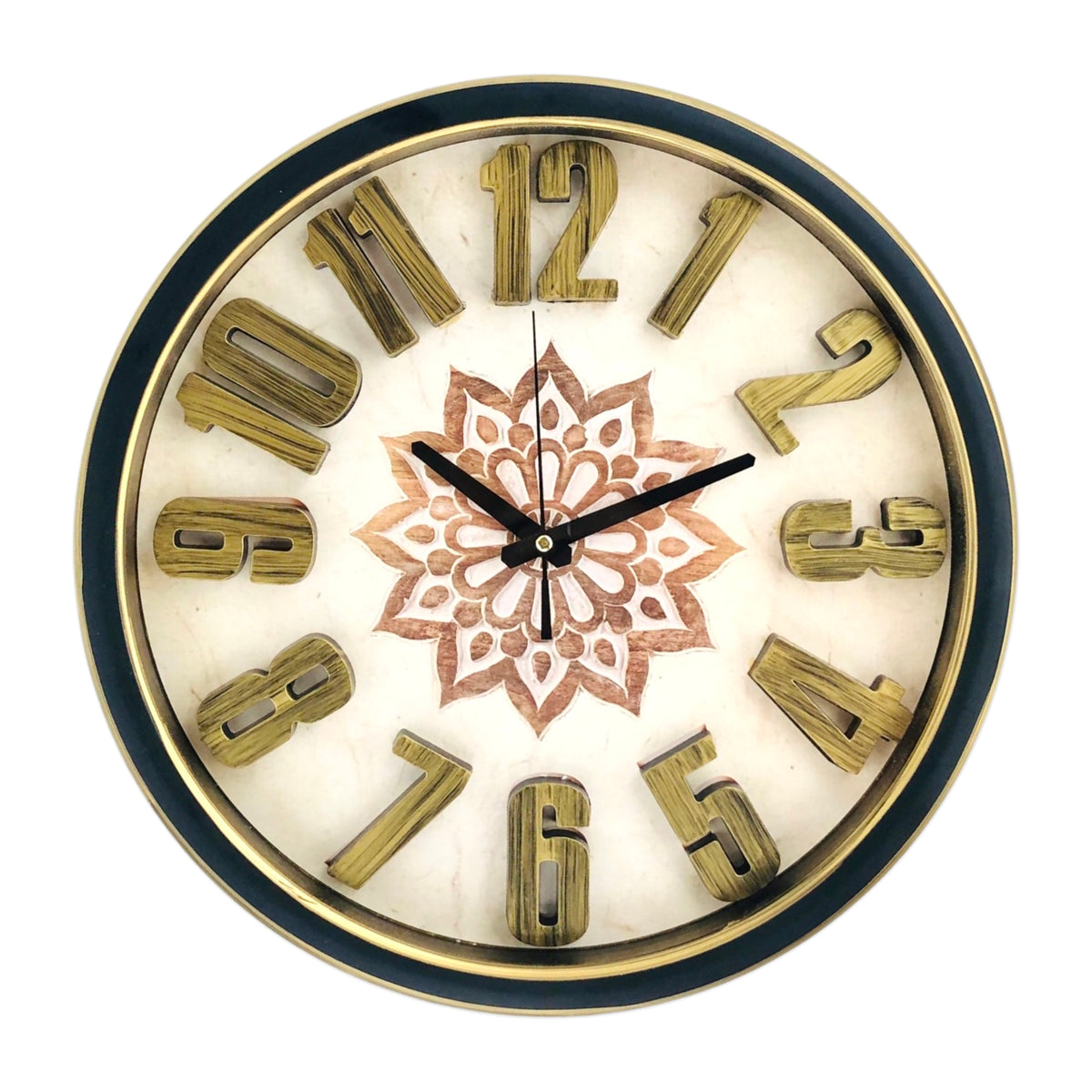 Gold & Black Border Wall Clock