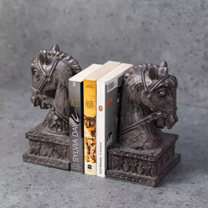 Vintage Gray Horse Bookends