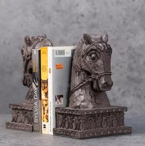 Vintage Gray Horse Bookends