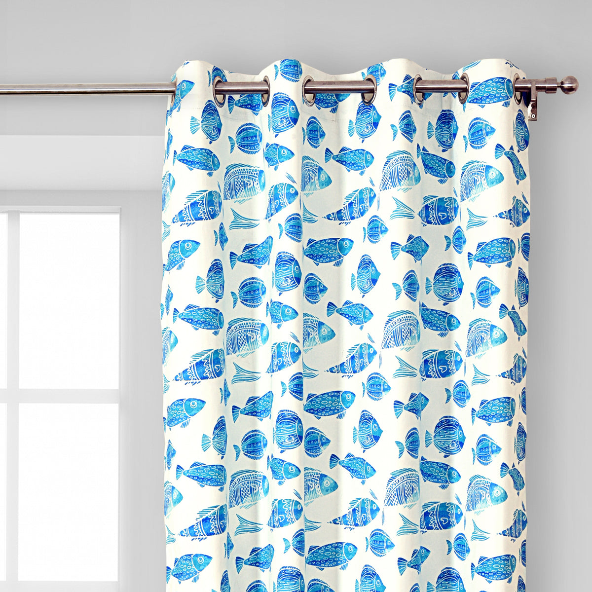 Fish Design Curtain Pair