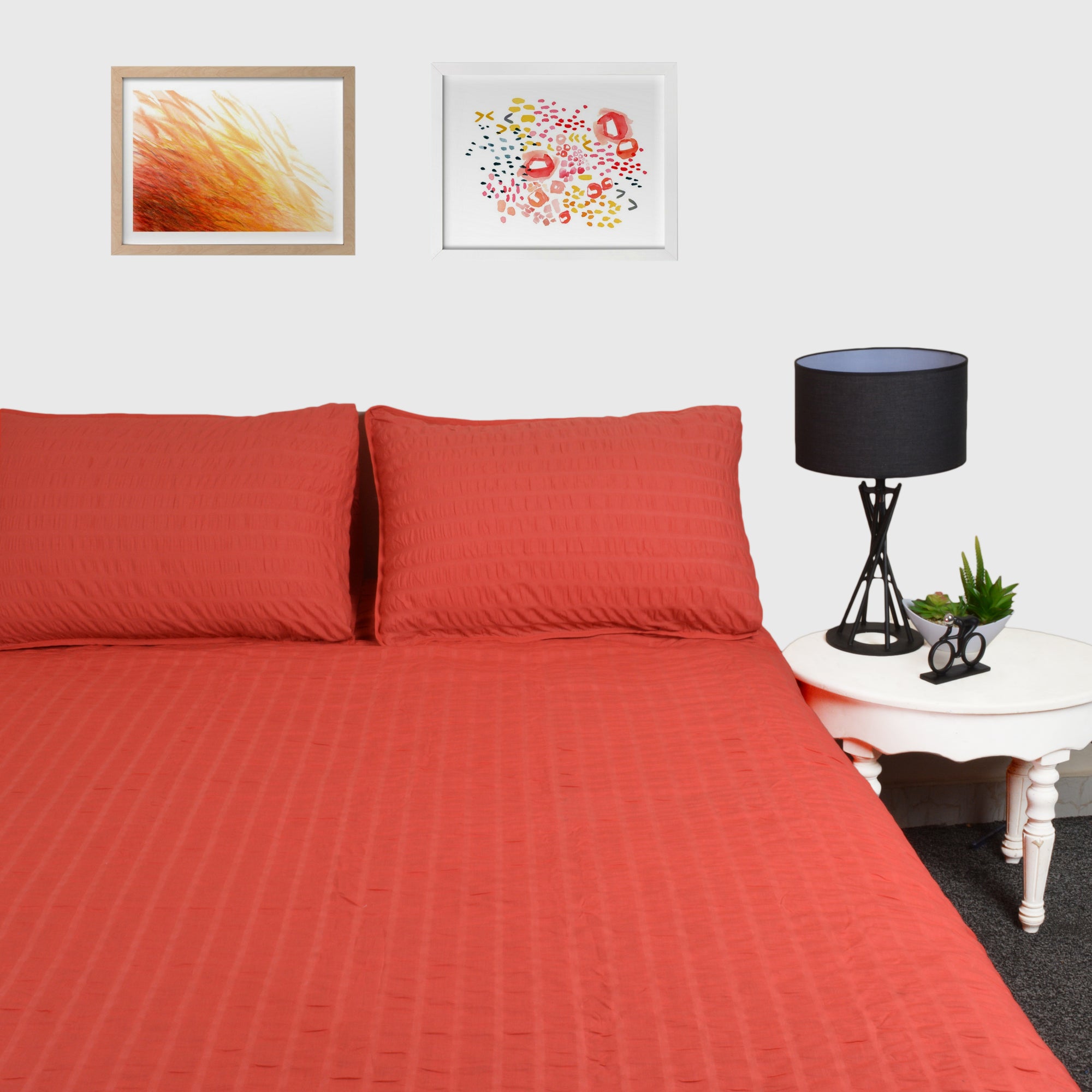 Soft Cotton Red Duvet Covers with Pillowcases