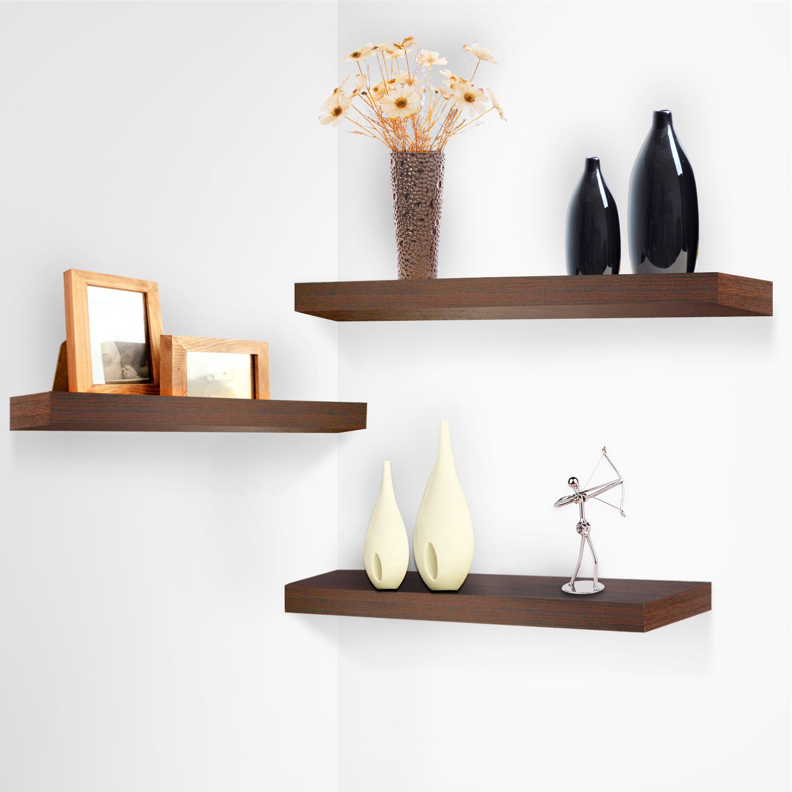Wall Floating Wooden Finish Shelves