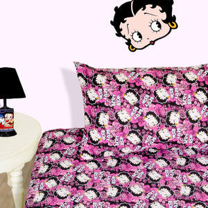 Betty Boop Character Pink Bed-sheet with Pillow case