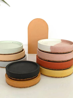 Colorful Concrete Essential Organize Tray & Soap Dish