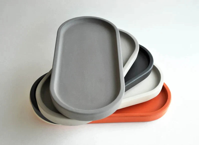Colorful Concrete Essential Organize Tray & Soap Dish