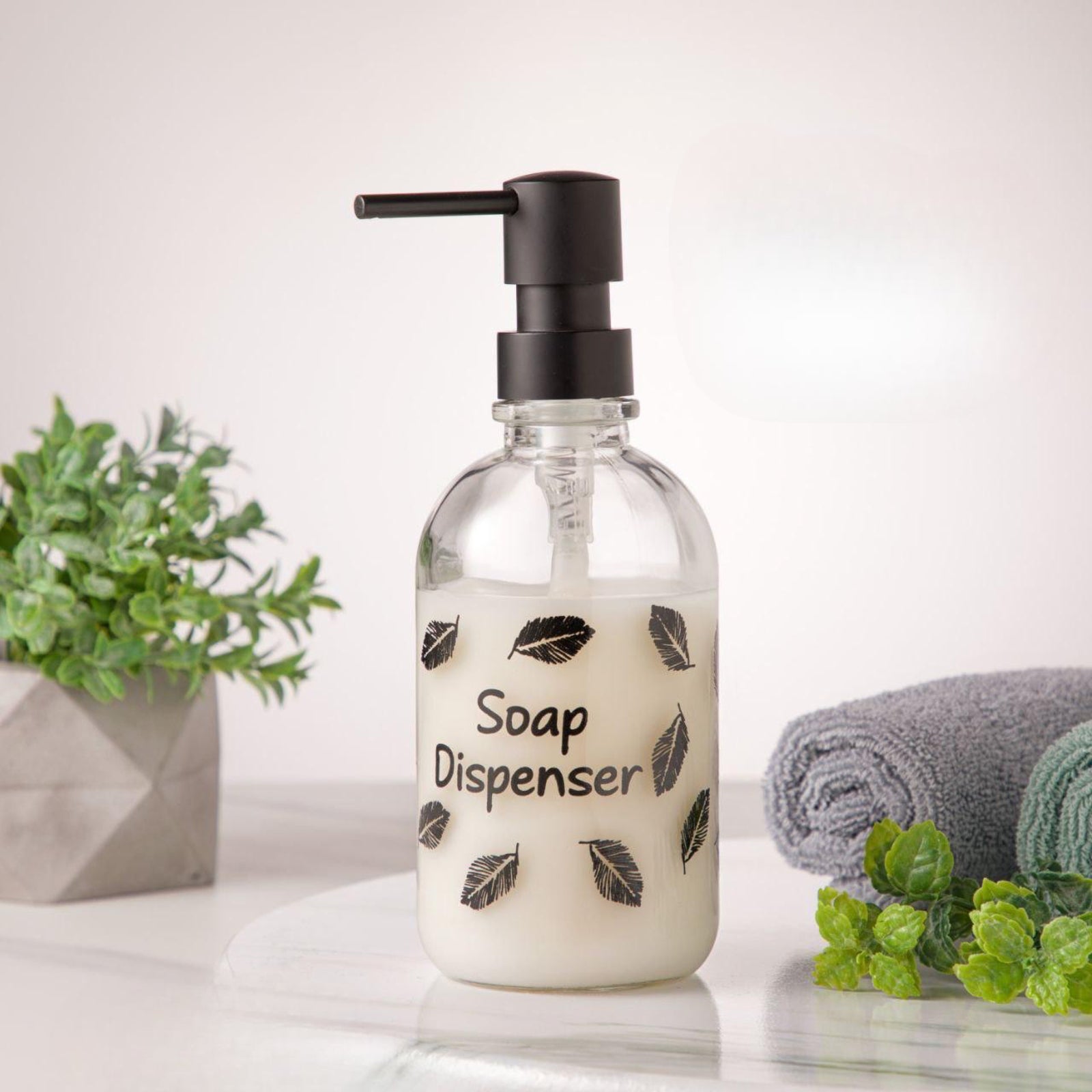 Black Transparent Soap Dispenser