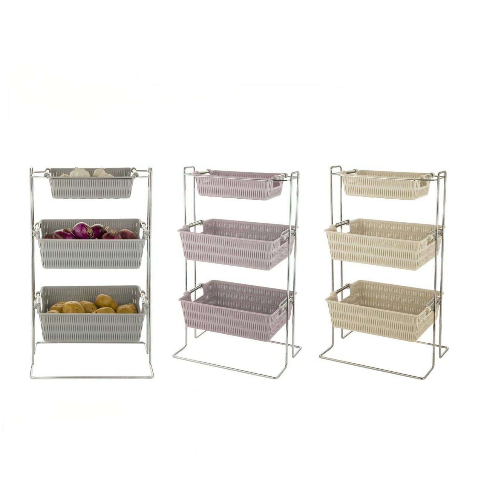 Kitchen Rectangle 3 Step Storage Rack