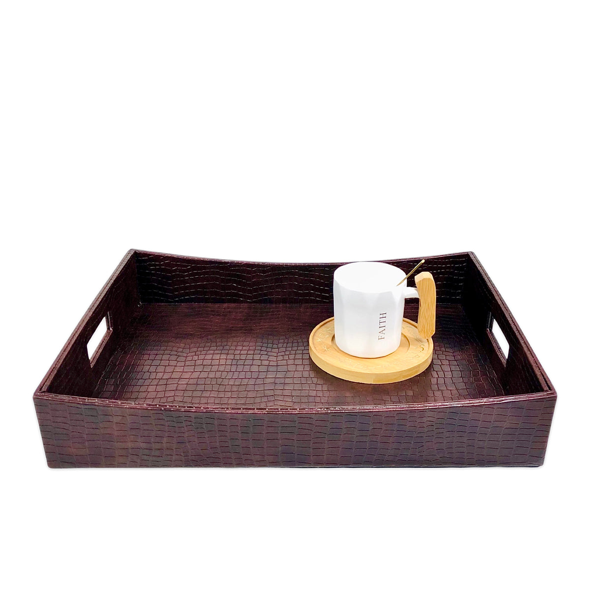 Atelier Brown Leather Design Tray (Set of 2)