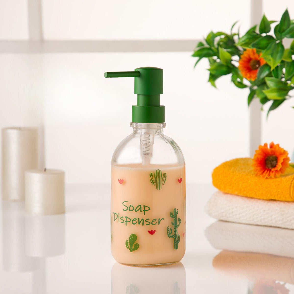 Green Transparent Soap Dispenser