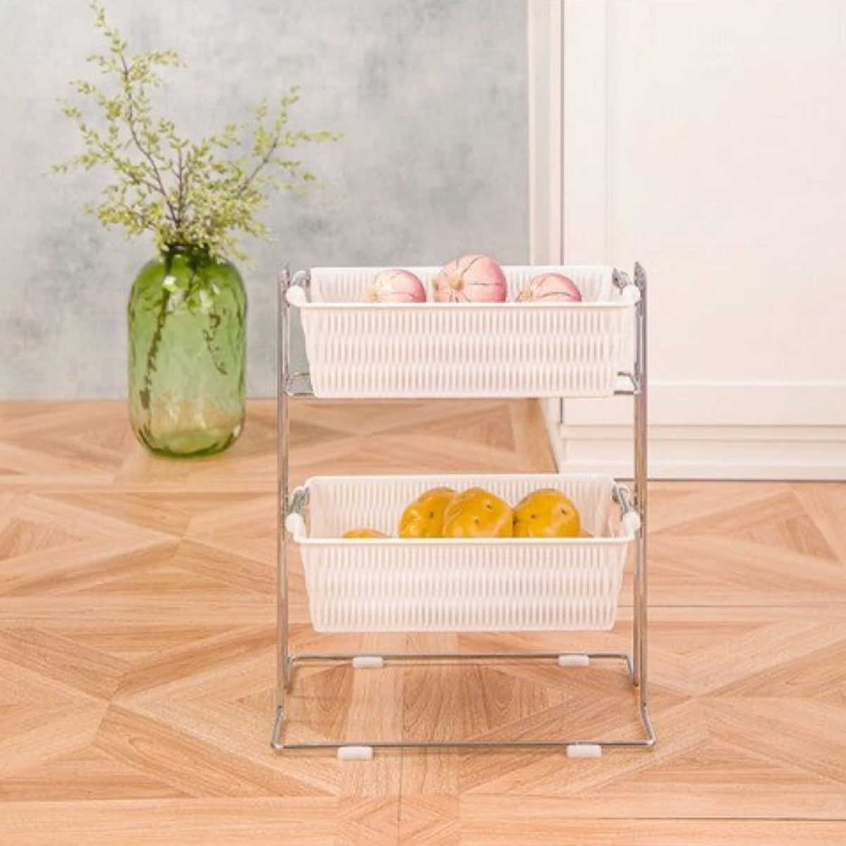 Kitchen Rectangle 2 Step Storage Basket