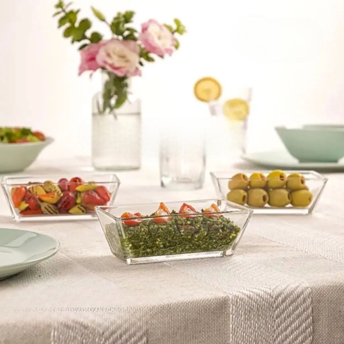 Recto Serving Glass Bowl Set