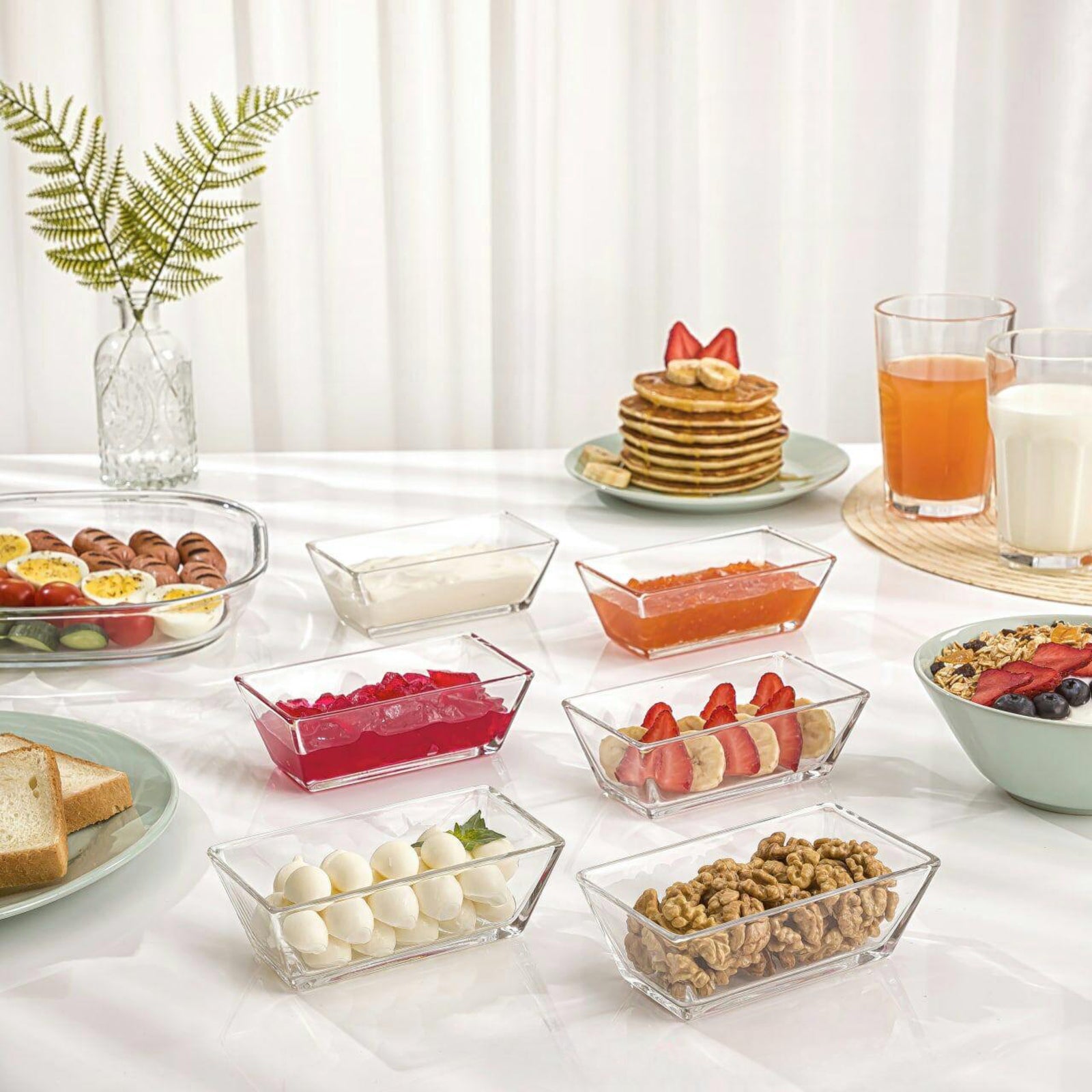 Recto Serving Glass Bowl Set