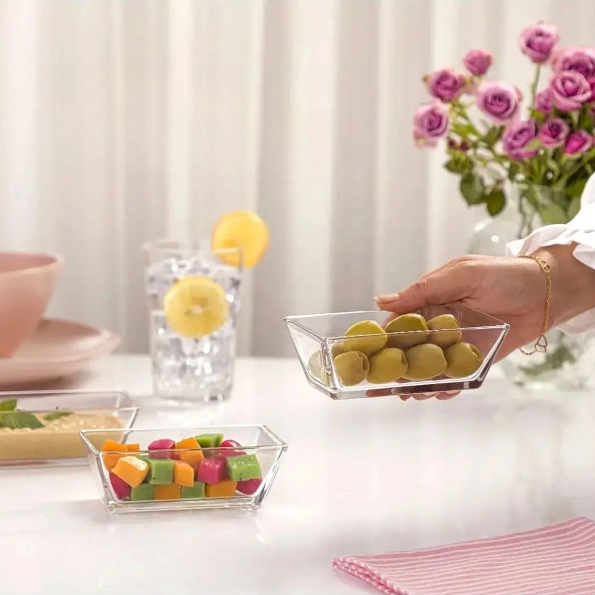 Recto Serving Glass Bowl Set