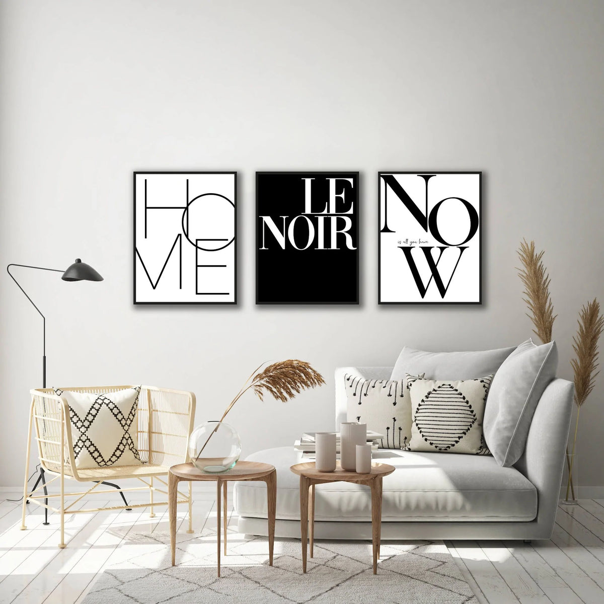 MONOCHROMATIC TYPOGRAPHY WALL GALLERY SET