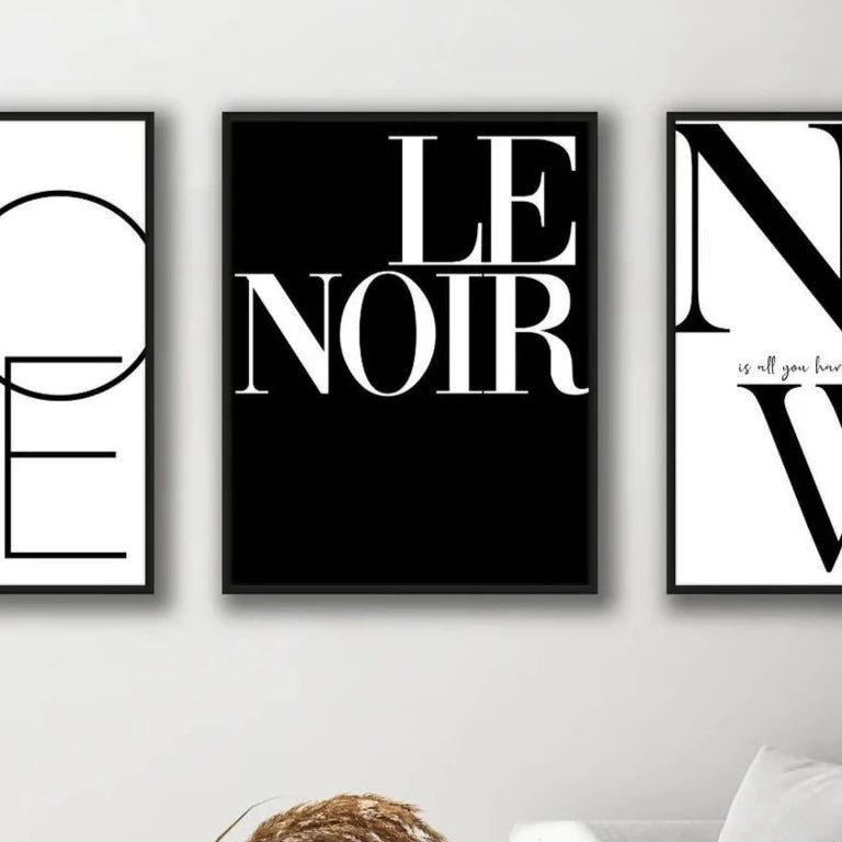 MONOCHROMATIC TYPOGRAPHY WALL GALLERY SET