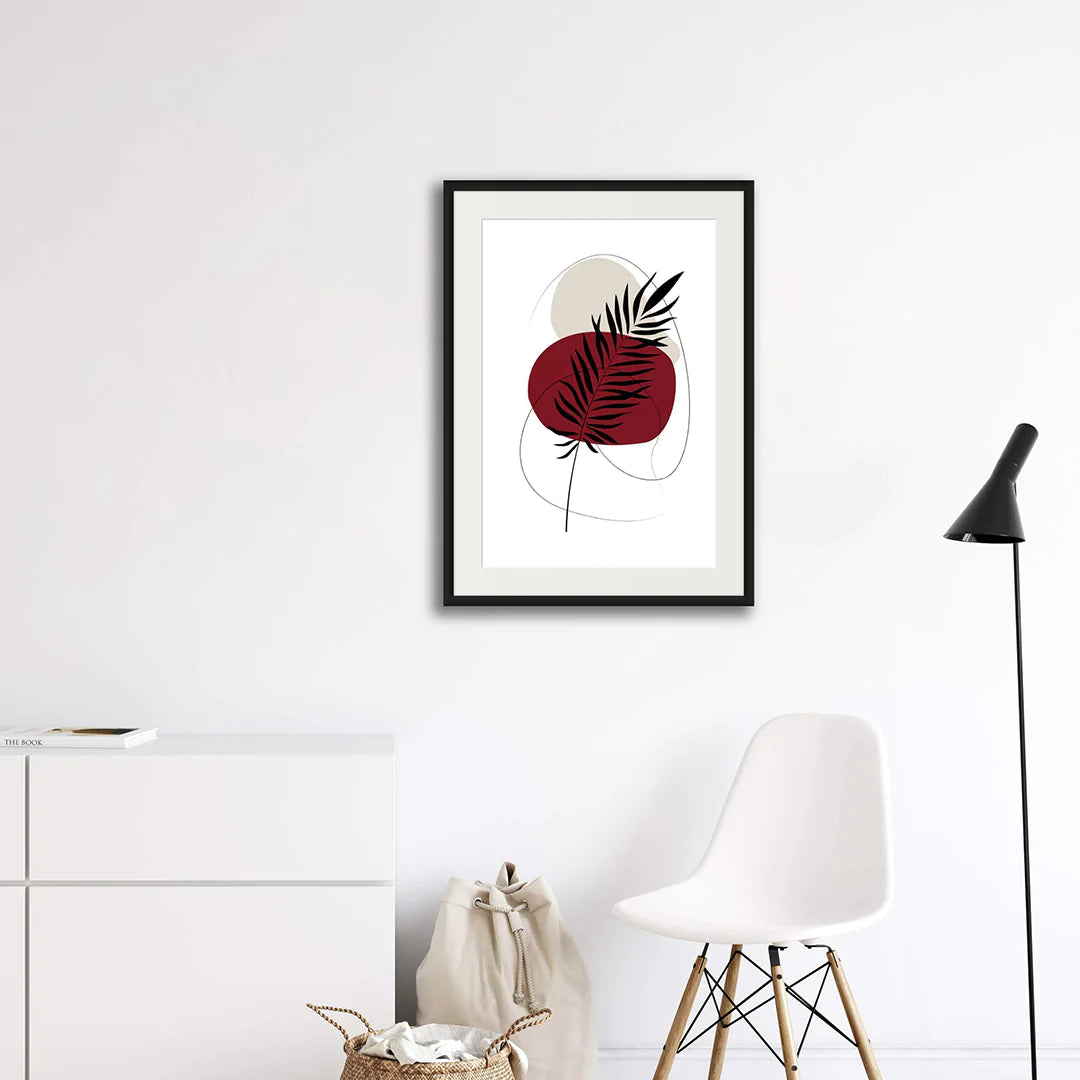 ROSEWOOD ABSTRACT LEAVES ART