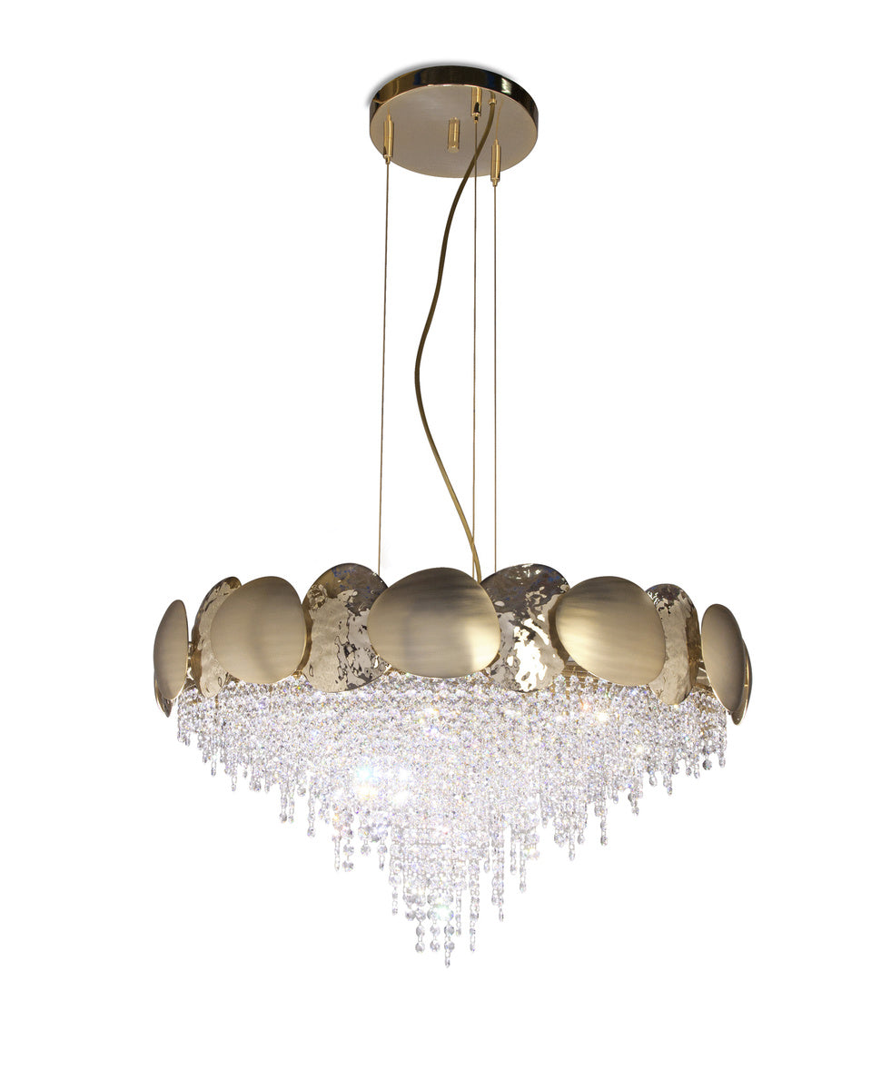 Ovel Hammerd Crystal Beads Chandelier