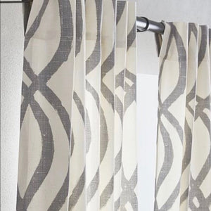 Scribble Lattice by West Elm Curtain Gray (Single Panel)