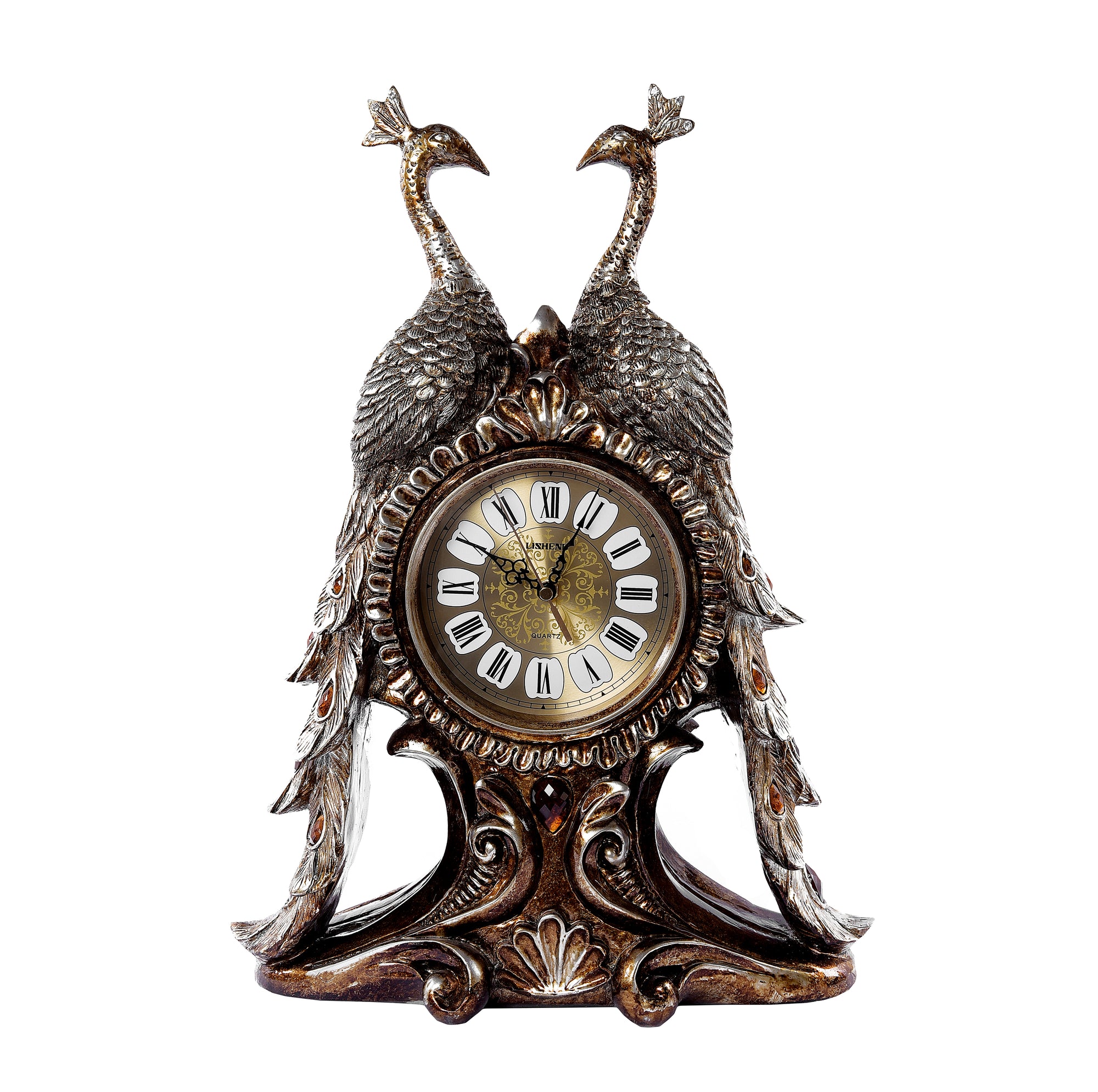 PEACOCK DESIGN PERIOD CHINOISERIE STYLE CLOCK