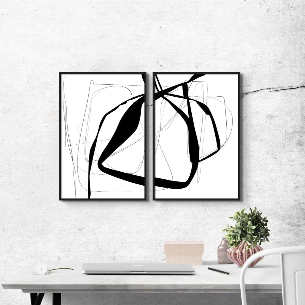 ABSTRACT STROKES WALL GALLERY SET