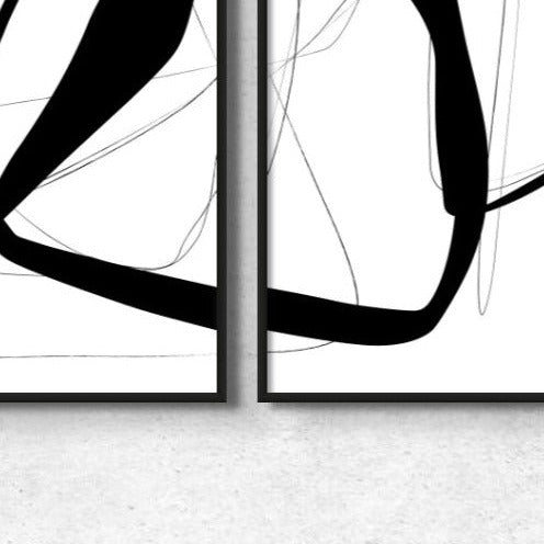 ABSTRACT STROKES WALL GALLERY SET