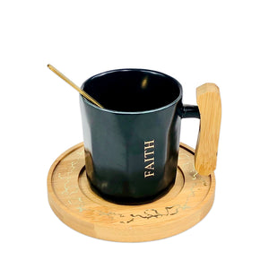 Faith Mug With Wooden Tray & Spoon