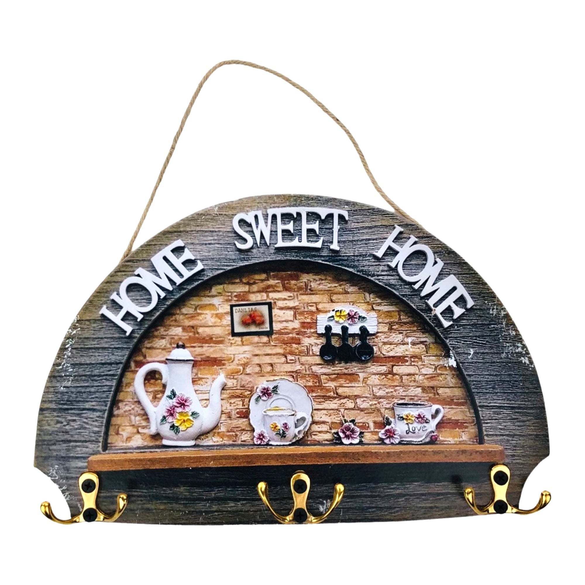 Home Sweet Home Design Wall Mounted Key Holder