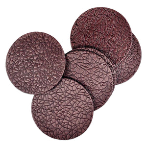 Round Leather Table Coaster (Brown)
