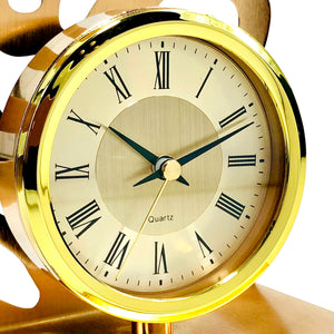 Golden Rose Design Table Clock