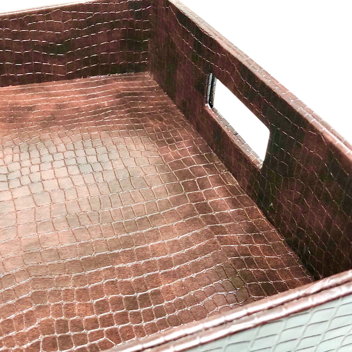 Atelier Brown Leather Design Tray (Set of 2)