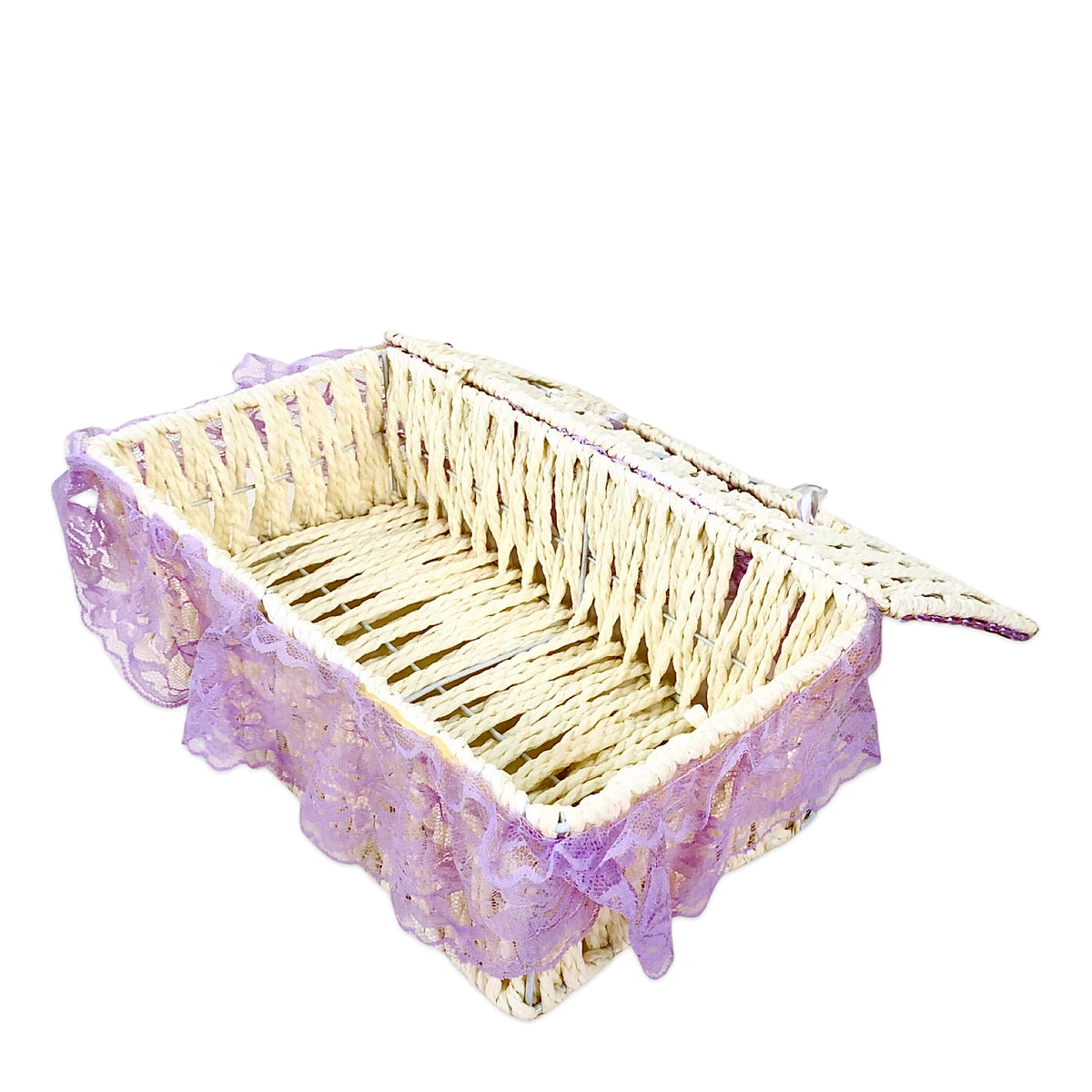 Braided Tissue Box with Fabric Lining