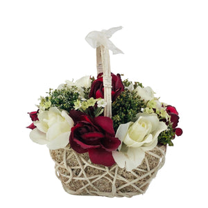 Decorative Basket With Colorful Flowers