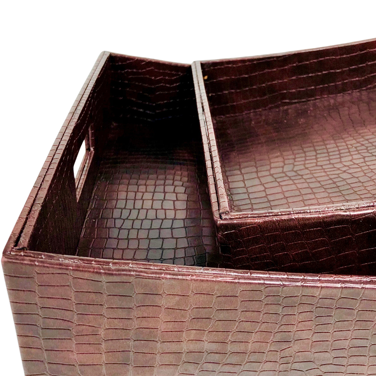 Atelier Brown Leather Design Tray (Set of 2)