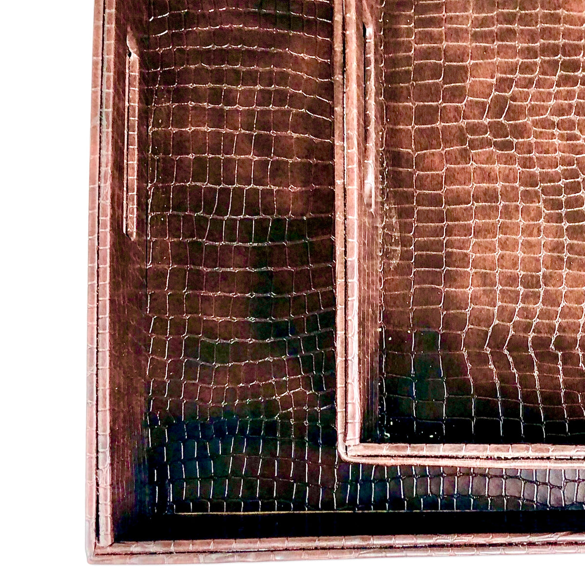 Atelier Brown Leather Design Tray (Set of 2)