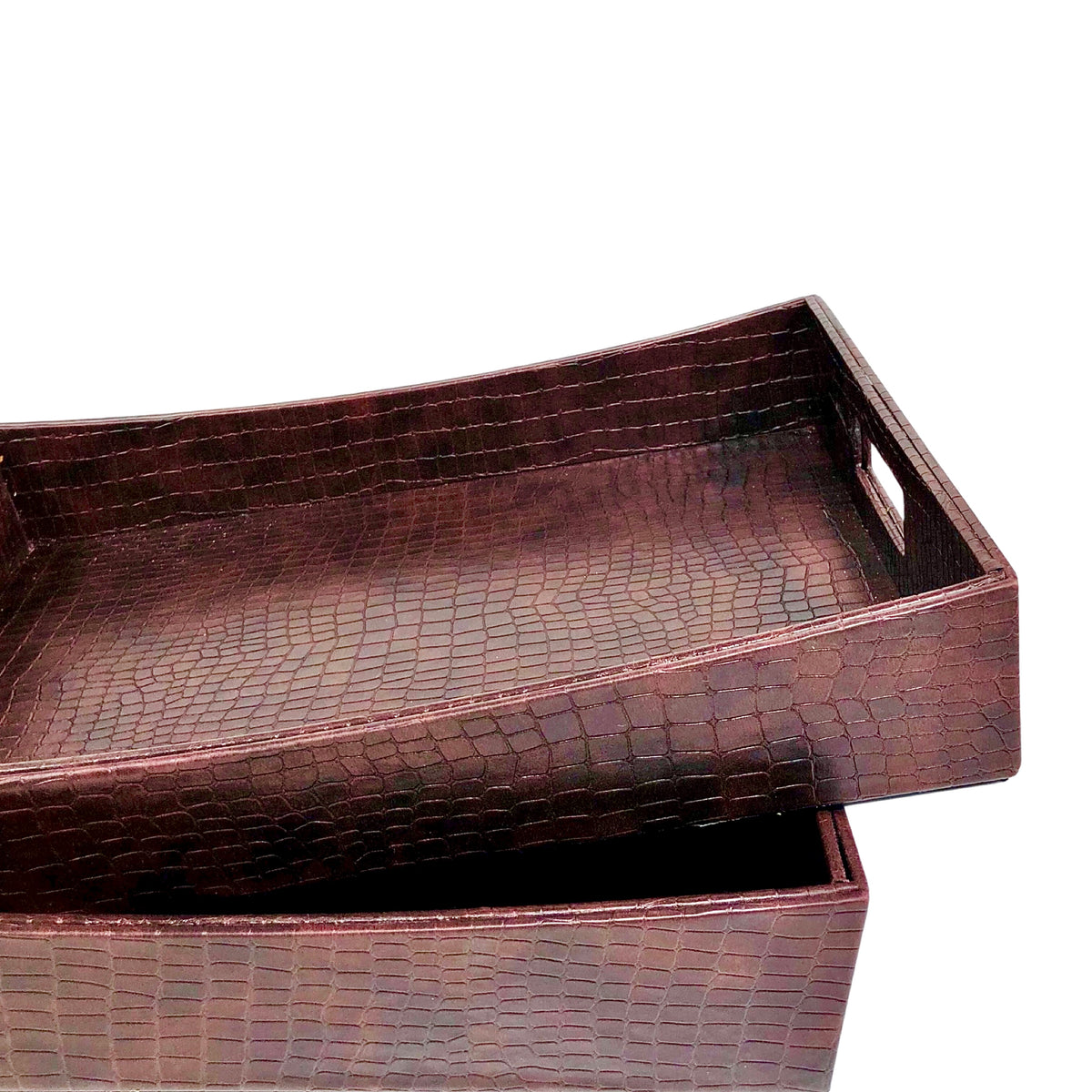 Atelier Brown Leather Design Tray (Set of 2)