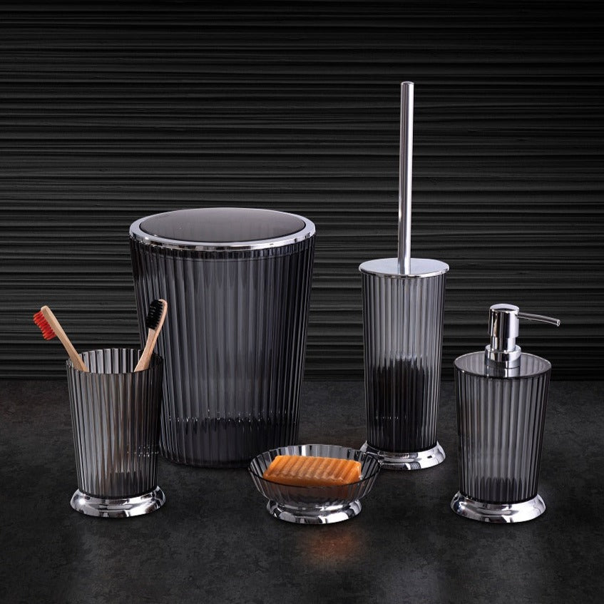 Nely Transparent Black Bathroom Set