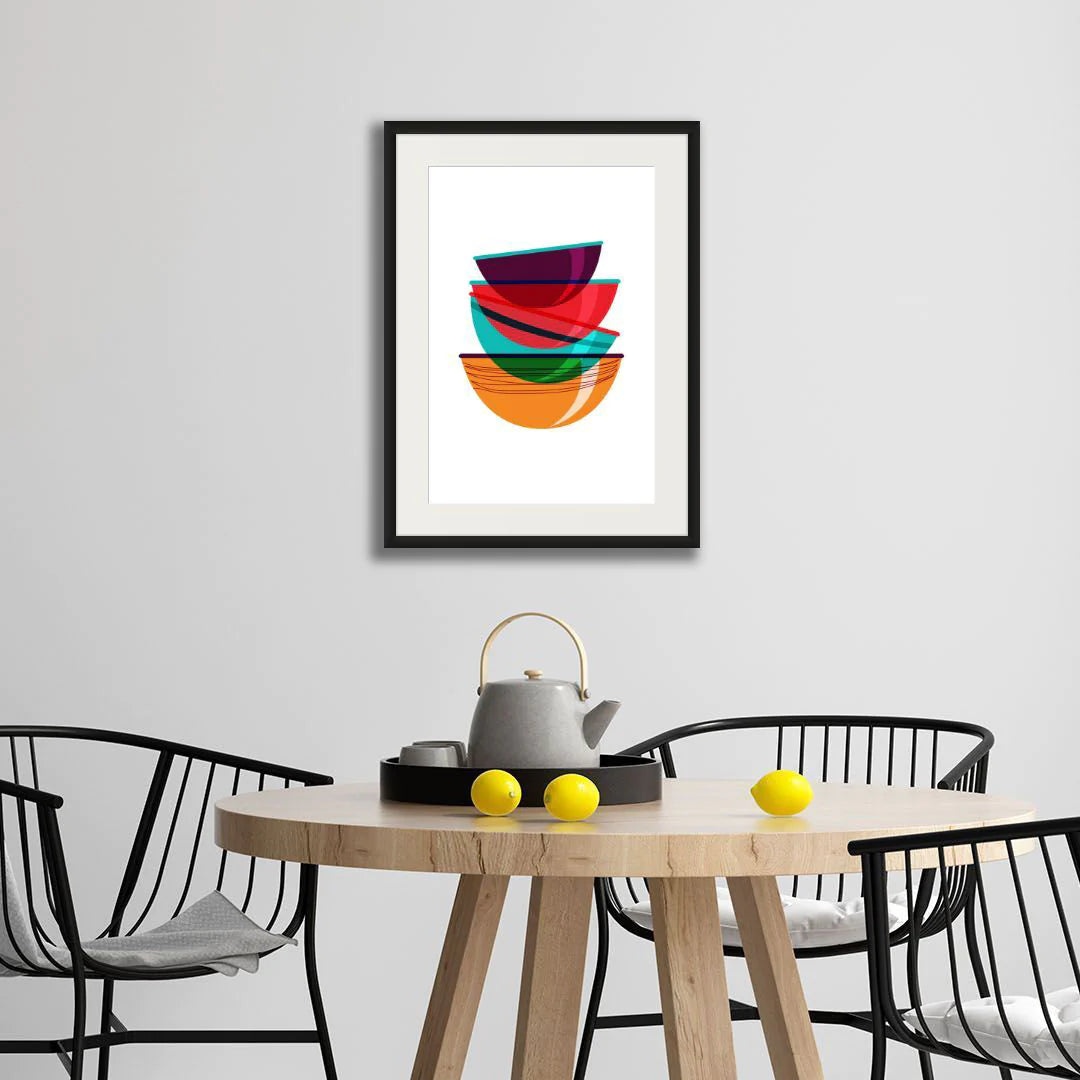 KITCHEN / DINING STACKED BOWLS GLASS ART